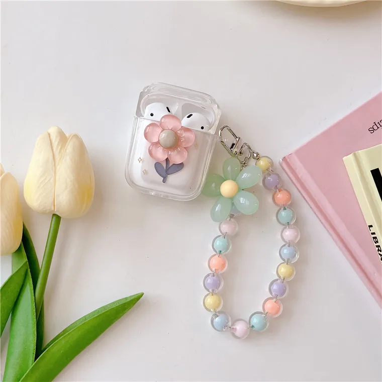 

Ins Simple 3D Fresh Flowers for Airpodspro2 Protective Case Apple 3rd Generation Airpods Lanyard Creative Earphone Shell