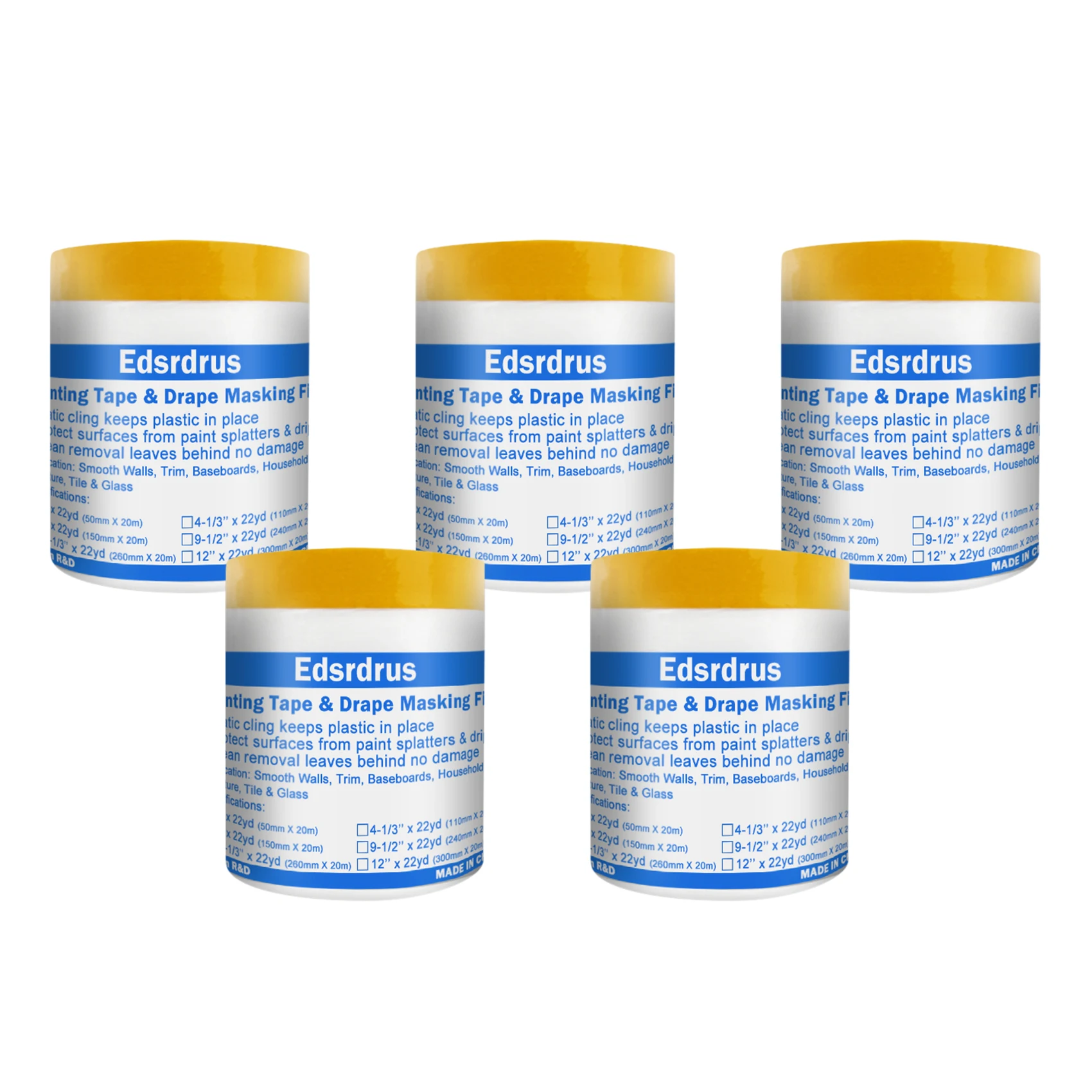 EDSRDRUS Tape and Drape Self-Adhesive Masking Tape Film Heavy Duty Automotive Painting Tape Covering Tear Resistant Equipment
EDSRDRUS Tape and Drape Self-Adhesive Masking Tape Film Heavy Duty Automotive Painting Tape Covering Tear Resistant Equipment