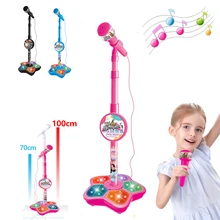 Kids Microphone with Stand Karaoke Song Music Instrument Toys Brain-Training Educational Toy Birthday Gift for Girl Boy