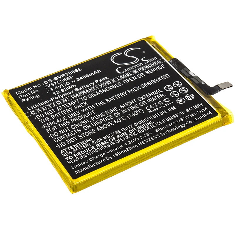 

Cameron Sino Mobile SmartPhone Replacement Li-Polymer Battery 3400mAh For V575868P Blackview BV7000 Free Tools
