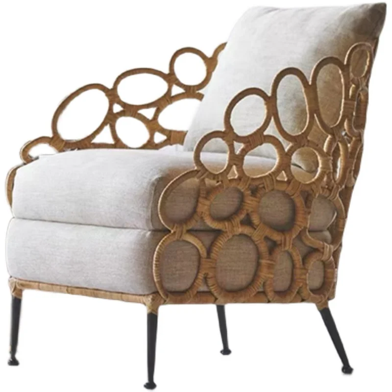 Southeast Asian Villa Vintage Customized Outdoor Rattan Sofa Single Person Creative Homestay Balcony Garden Designer Furniture
Southeast Asian Villa Vintage Customized Outdoor Rattan Sofa Single Person Creative Homestay Balcony Garden Designer Furniture