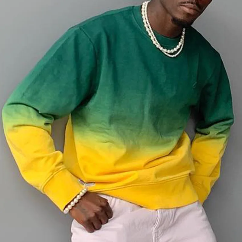 Streetwear T-shirts Men Fashion Gradient Color Crew Neck Pullovers For Mens Spring Autumn Casual Loose Long Sleeve Tees Clothing
Streetwear T-shirts Men Fashion Gradient Color Crew Neck Pullovers For Mens Spring Autumn Casual Loose Long Sleeve Tees Clothing