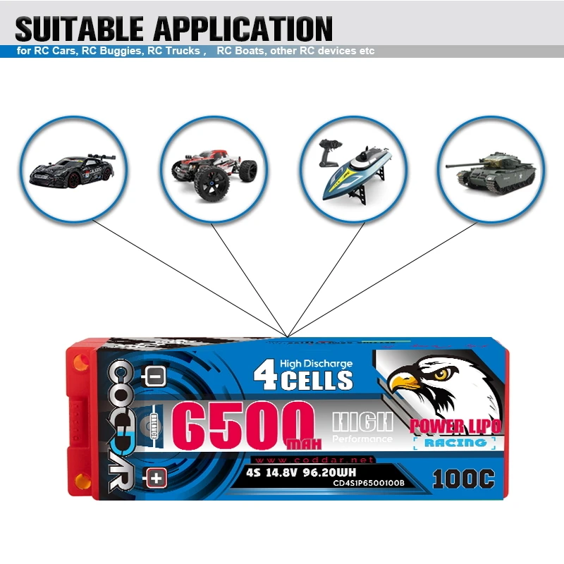 CODDAR 14,8 V 4S 6500mAh литий-полимерная батарея 100C с разъемом XT60 T Deans HardCase для радиоуправляемых автомобилей 1/8 автомобилей грузовиков танков Truggy баг...
CODDAR 14,8 V 4S 6500mAh литий-полимерная батарея 100C с разъемом XT60 T Deans HardCase для радиоуправляемых автомобилей 1/8 автомобилей грузовиков танков Truggy баг...