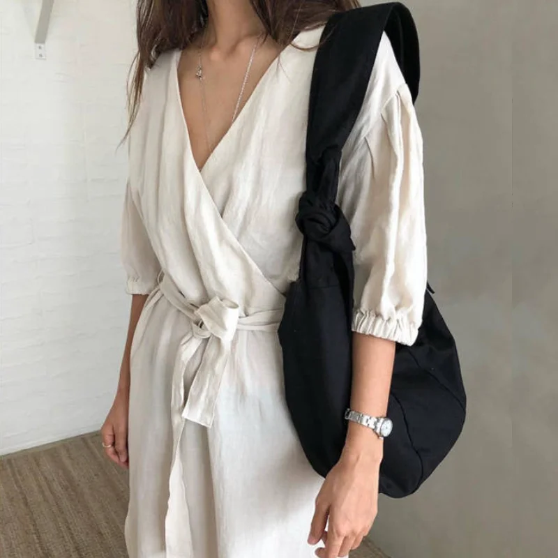 Shoulder Bags Women Canvas Hobos Tie Designer Cross-body Shopping Handbag Female Solid Large Capacity Underarm Bag Elegant Daily
Shoulder Bags Women Canvas Hobos Tie Designer Cross-body Shopping Handbag Female Solid Large Capacity Underarm Bag Elegant Daily