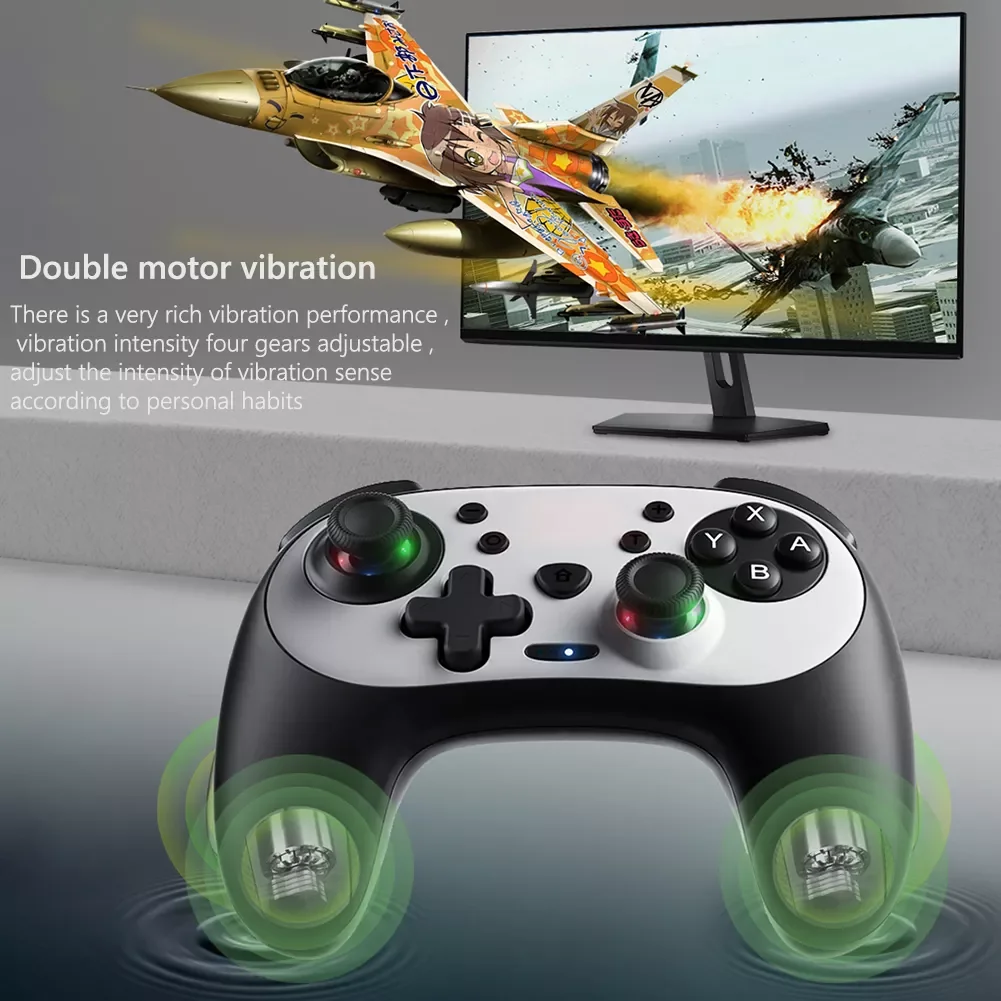 

NEW2023 Bluetooth- 5.0 Game Controllers Gamepads with Storage Bag Gamepad Joystick 6-Axis Gyro Turbo Vibration for Switch OLED