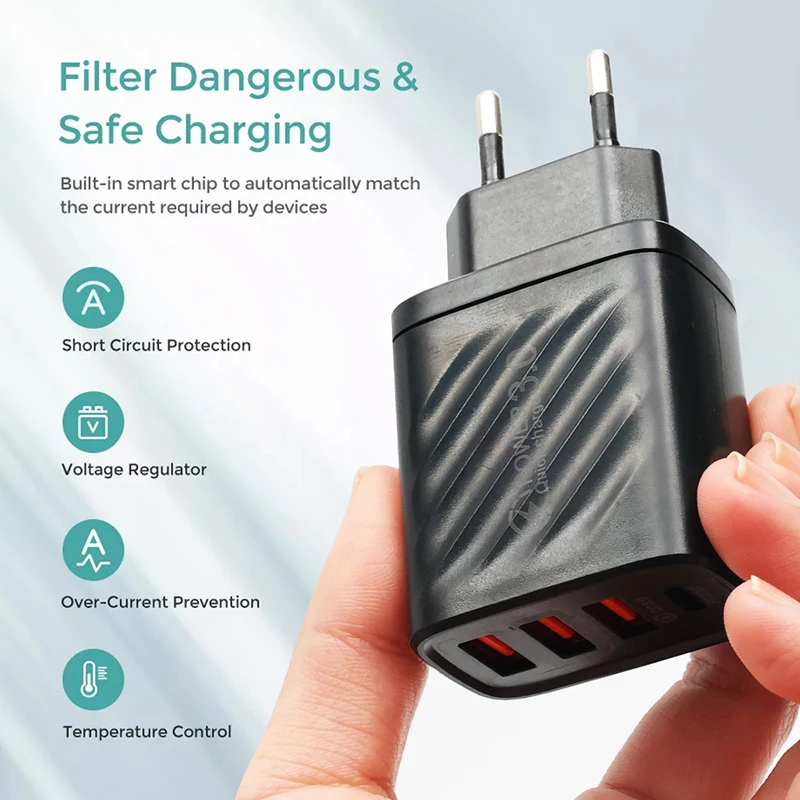 PD 5V/2A 10W Mobile Phone Charger Charging Head Type-c US EU Universal Charging Plug Adapter Converter Multi-port USB with PD
PD 5V/2A 10W Mobile Phone Charger Charging Head Type-c US EU Universal Charging Plug Adapter Converter Multi-port USB with PD