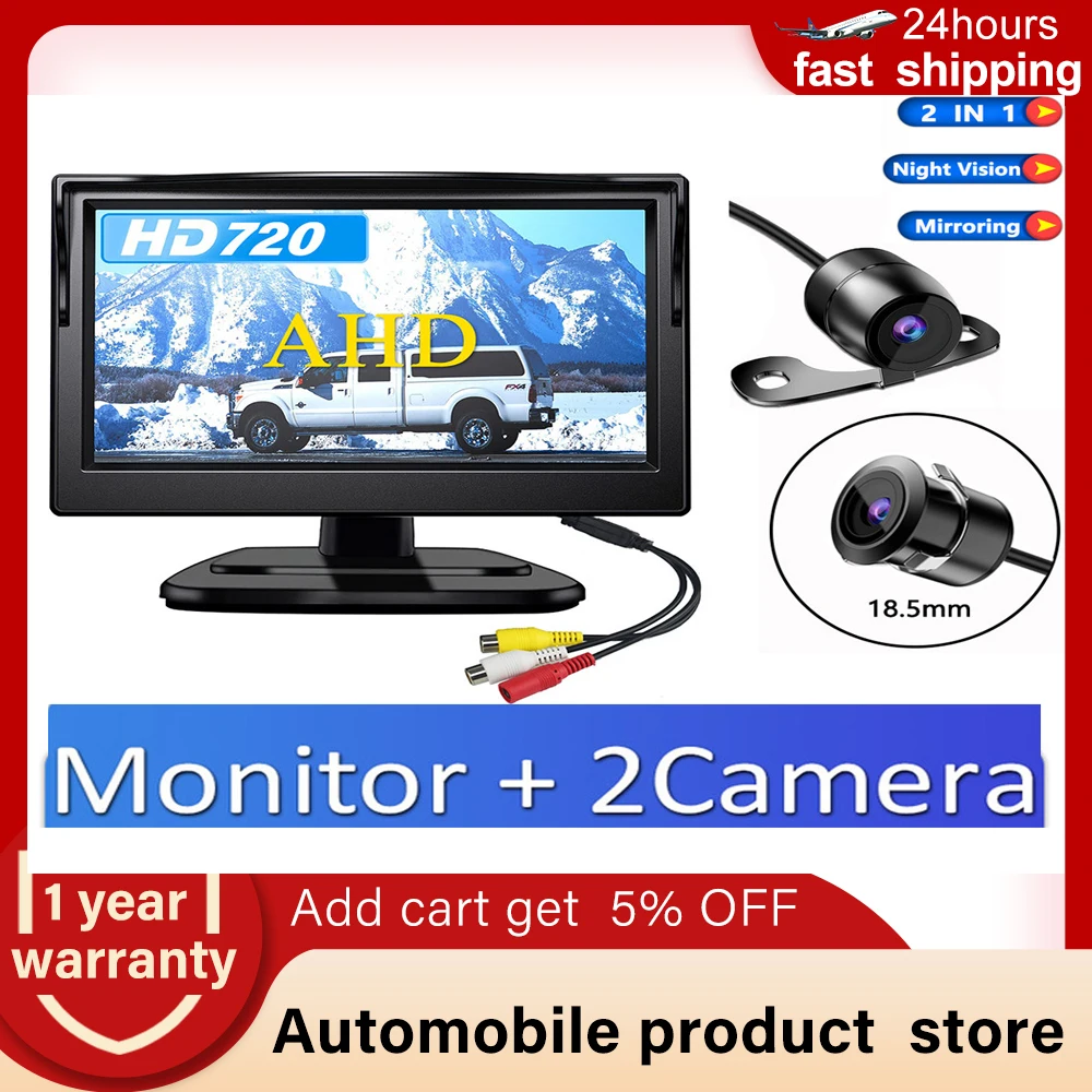 5 Inch AHD Monitor High Definition 720P Starlight Night Vision Vehicle Camera Reverse For PAL/NTSC Car Electronics
5 Inch AHD Monitor High Definition 720P Starlight Night Vision Vehicle Camera Reverse For PAL/NTSC Car Electronics