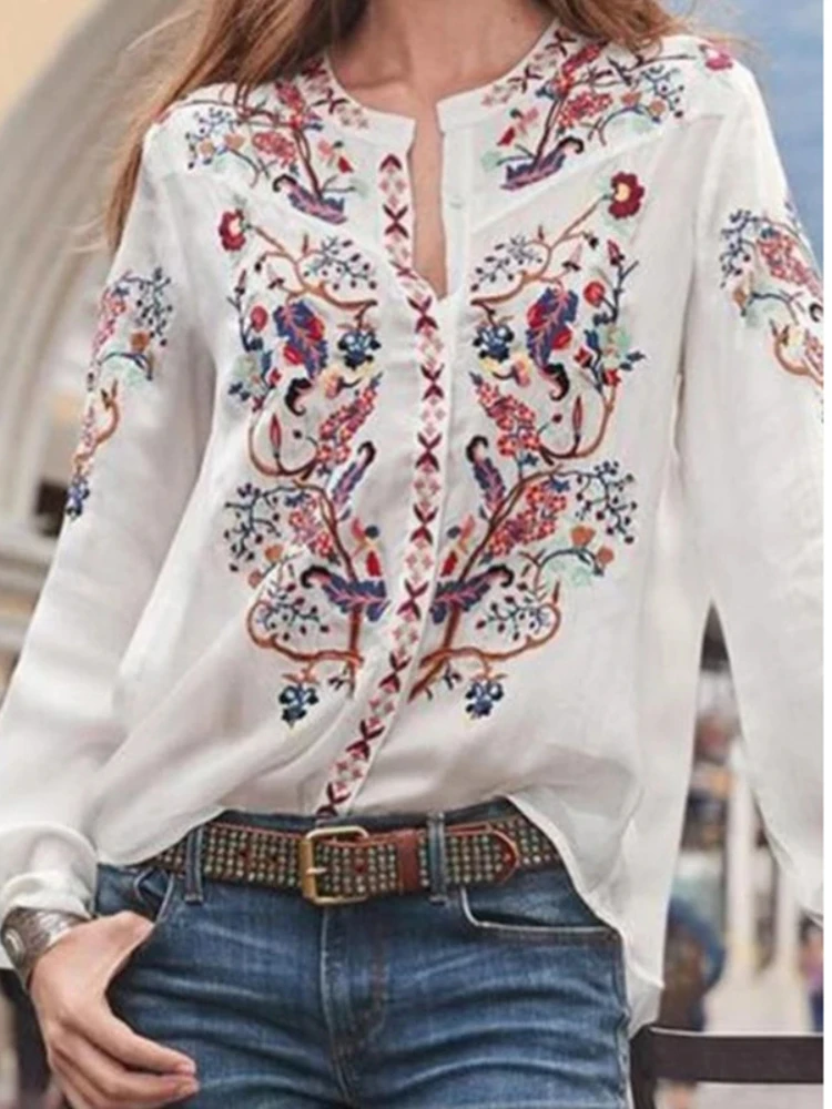 Floral Print Long Sleeve Blouse Women's Clothing Boho Top Sexy V-Neck Blouse Spring Summer Chic Top Blusas Mujer De Moda 2022
Floral Print Long Sleeve Blouse Women's Clothing Boho Top Sexy V-Neck Blouse Spring Summer Chic Top Blusas Mujer De Moda 2022