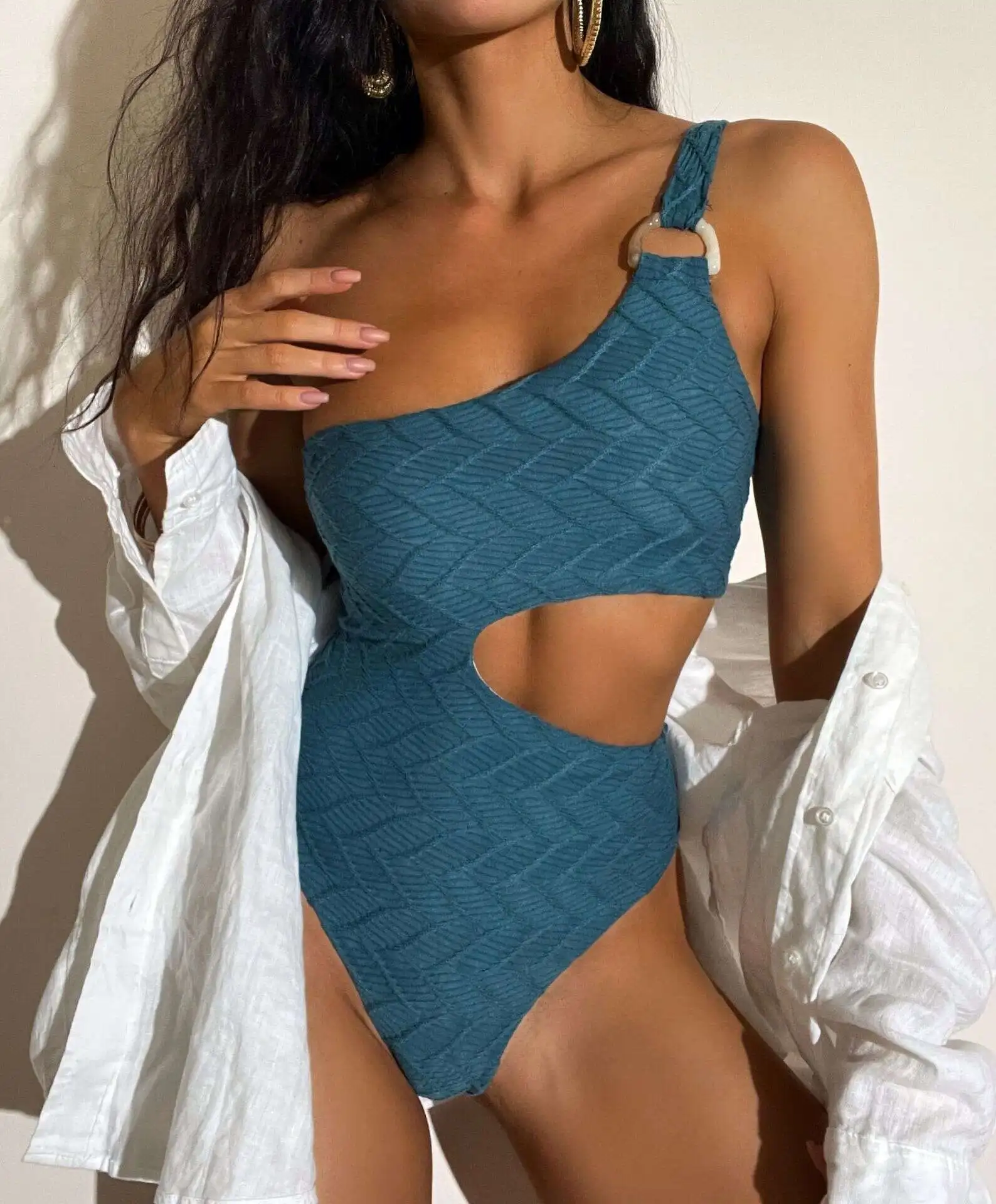 Swimwear Solid Color One Piece Swimsuit Womens Sexy Tight Midriff Outfit Shoulder Belt Ins Style
Swimwear Solid Color One Piece Swimsuit Womens Sexy Tight Midriff Outfit Shoulder Belt Ins Style