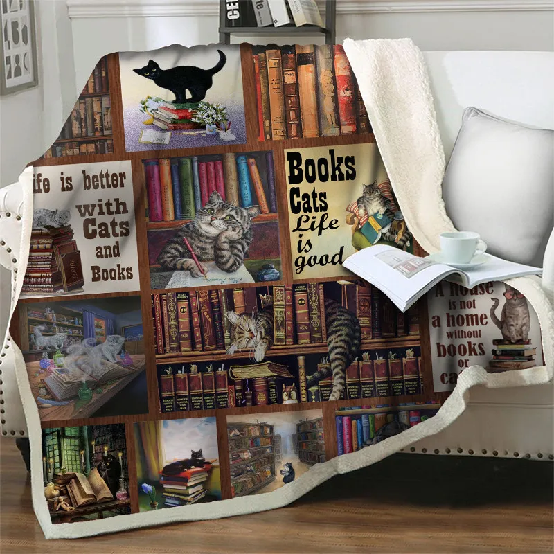 New 3D Books Cats Print Sherpa Blankets Bedspread Plush Soft Comfortable Throw Blanket Children Cartoon Quilt Cover Home Textile
New 3D Books Cats Print Sherpa Blankets Bedspread Plush Soft Comfortable Throw Blanket Children Cartoon Quilt Cover Home Textile