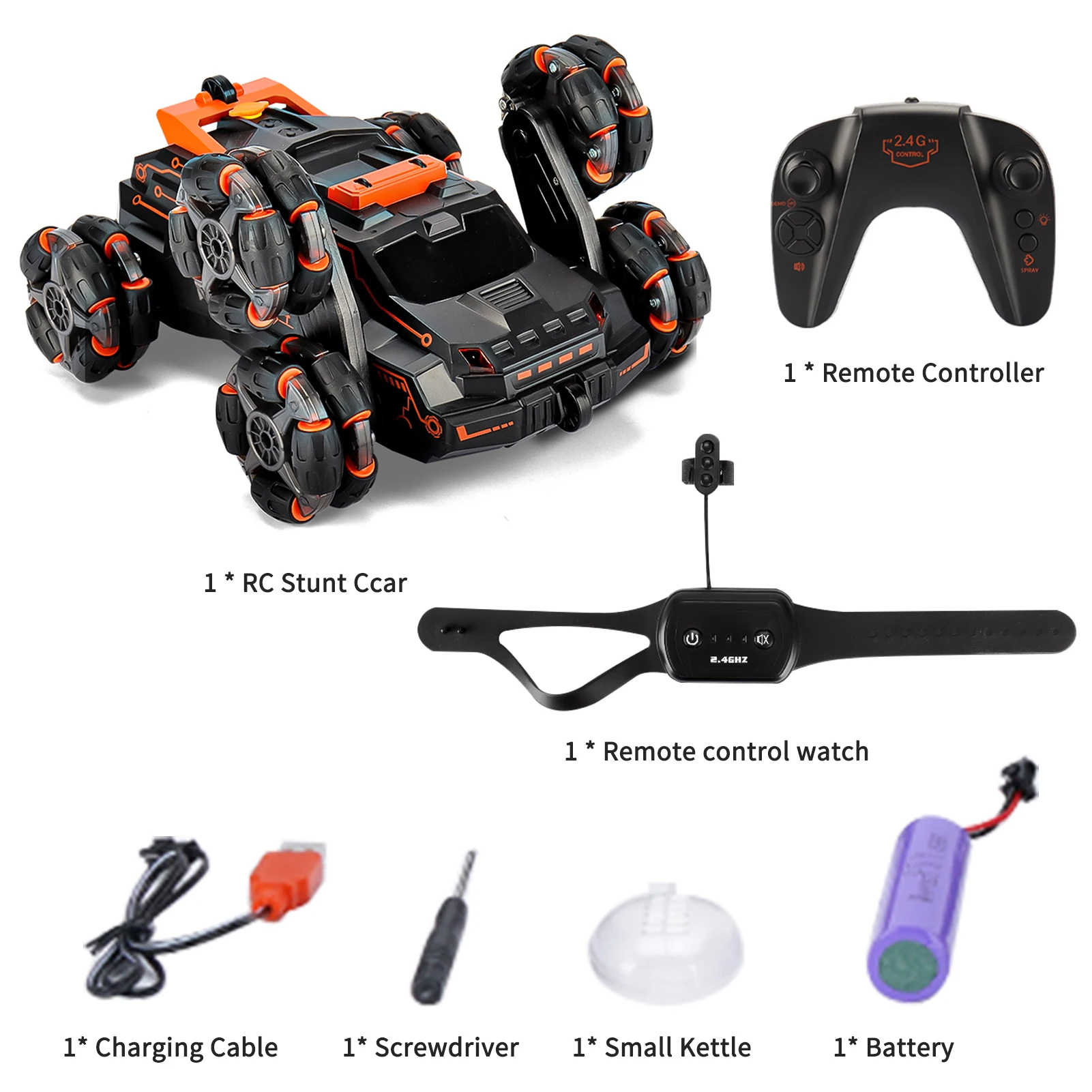 RC Stunt Car 2.4GHz 4WD 2 Control Mode Double Sided 360° Rotating Vehicles with Spray Music Light Electronic Toy for Kids Boy
RC Stunt Car 2.4GHz 4WD 2 Control Mode Double Sided 360° Rotating Vehicles with Spray Music Light Electronic Toy for Kids Boy