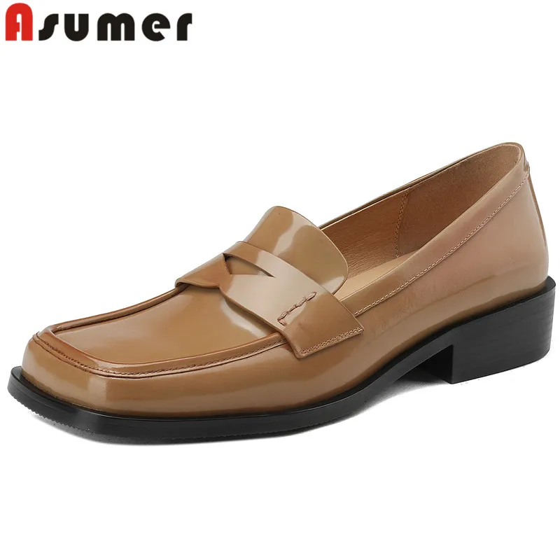 Туфли ASUMER женские из натуральной кожи, винтажные лоферы на среднем квадратном каблуке, без застежки, классические, размеры 34-43, 2023
Туфли ASUMER женские из натуральной кожи, винтажные лоферы на среднем квадратном каблуке, без застежки, классические, размеры 34-43, 2023