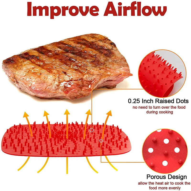 Reusable Silicone Air Fryer Liner Mat Non-Stick Steamer Pad Baking Inner Liner
Reusable Silicone Air Fryer Liner Mat Non-Stick Steamer Pad Baking Inner Liner
