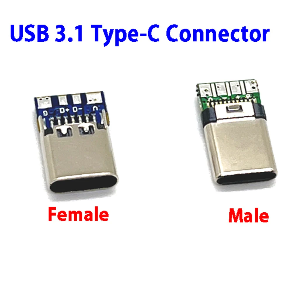 

1PCS USB 3.1 Type-C Connector 12 24 Pins Female/Male Socket Receptacle Adapter to Solder Wire & Cable 24 Pins Support PCB Board