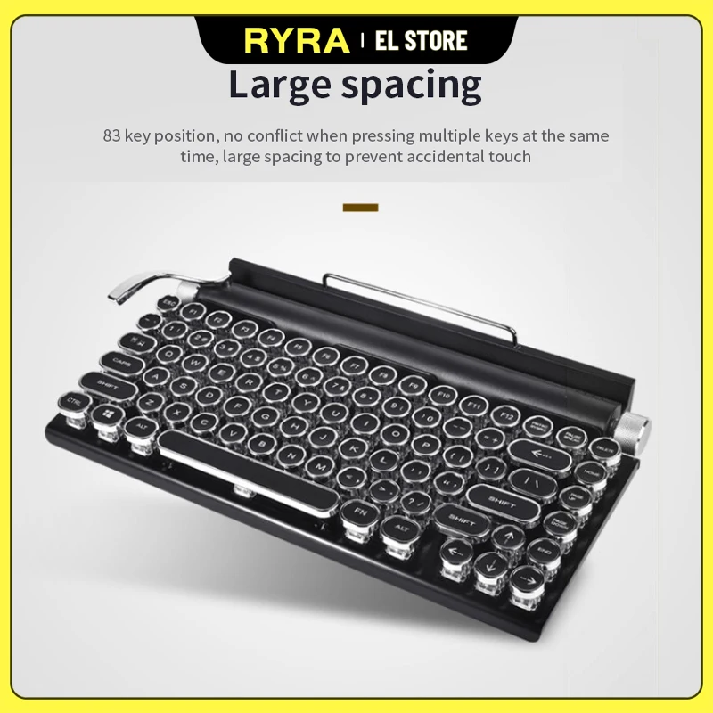 

RYRA 83 Keys Gaming Keyboards Teclado Mecânico Wireless RGB Teclado Dot Retro Keyboard Typewriter Keyboard Teclado Gamer For PC