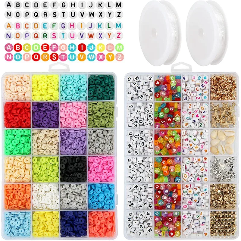 Uclio Clay Heishi Beads for Jewelry Making,Flat Round Polymer Clay Beads, Letter Beads, for Bracelets Necklace Earring DIY Kit
Uclio Clay Heishi Beads for Jewelry Making,Flat Round Polymer Clay Beads, Letter Beads, for Bracelets Necklace Earring DIY Kit