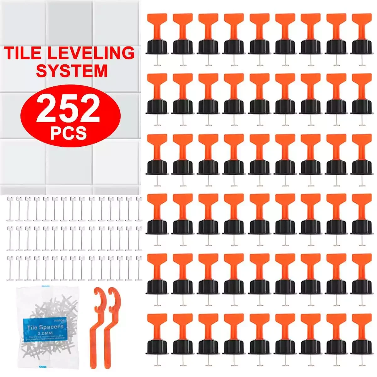 252Pcs/Set Alignment Tile Leveling Wedges Tile Spacers System Flat Ceramic Leveler for Floor Wall Construction Tools Locator
252Pcs/Set Alignment Tile Leveling Wedges Tile Spacers System Flat Ceramic Leveler for Floor Wall Construction Tools Locator