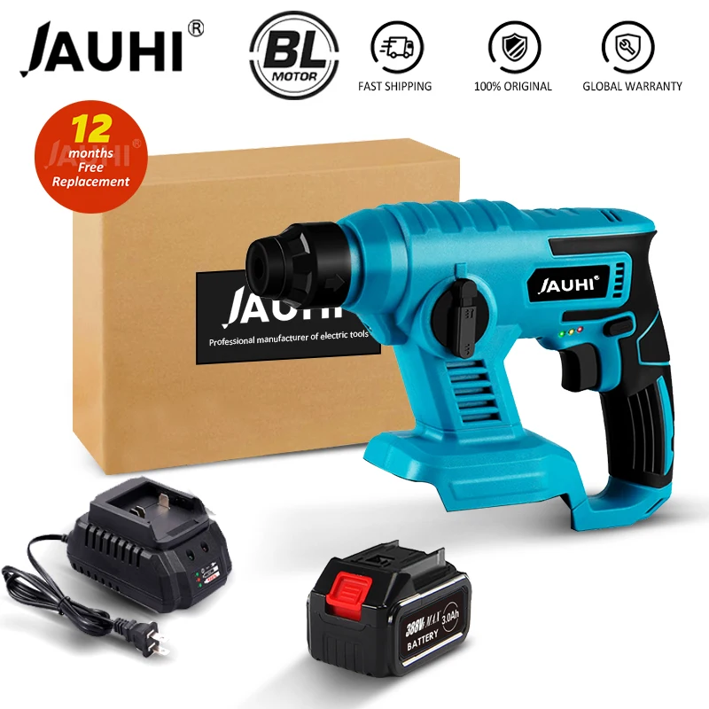 JAUHI 1000W Brushless Multifunction Electric Hammer Cordless Mini Hammer Impact Drill Electric Power Tool for Makita 21V Battery
JAUHI 1000W Brushless Multifunction Electric Hammer Cordless Mini Hammer Impact Drill Electric Power Tool for Makita 21V Battery