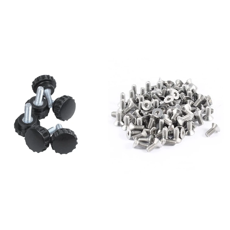 6 Pcs M4X10 Threaded Knurled Thumbscrew With 100Pcs 304HC Stainless Steel Hex Countersunk Flat Bolts Screws M2x5mm
6 Pcs M4X10 Threaded Knurled Thumbscrew With 100Pcs 304HC Stainless Steel Hex Countersunk Flat Bolts Screws M2x5mm
