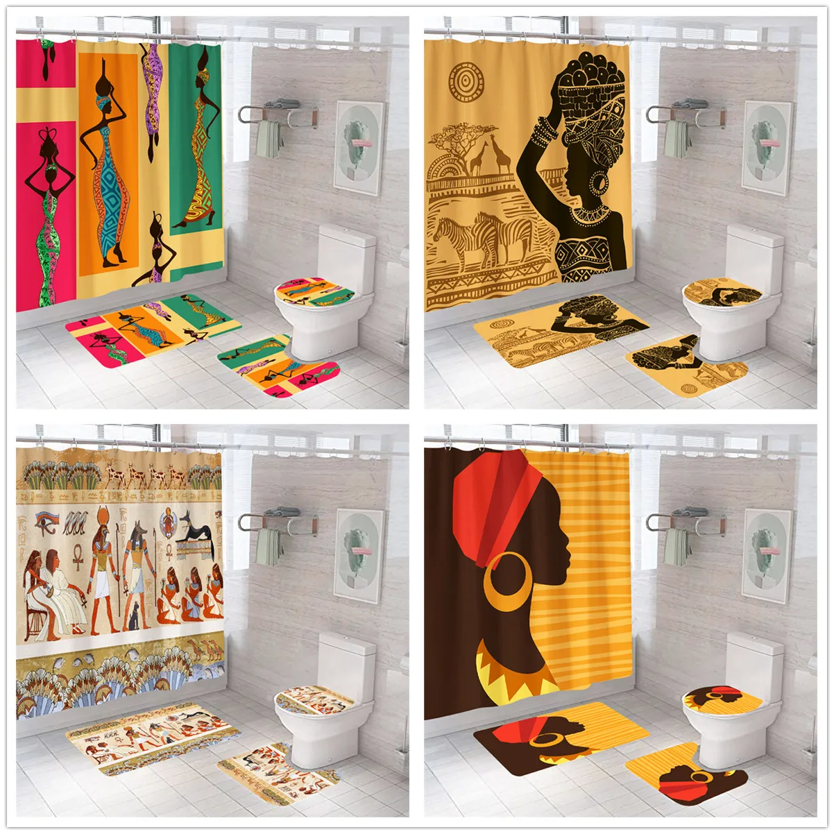 4 шт., занавески для ванной комнаты в стиле ретро
4 шт., занавески для ванной комнаты в стиле ретро