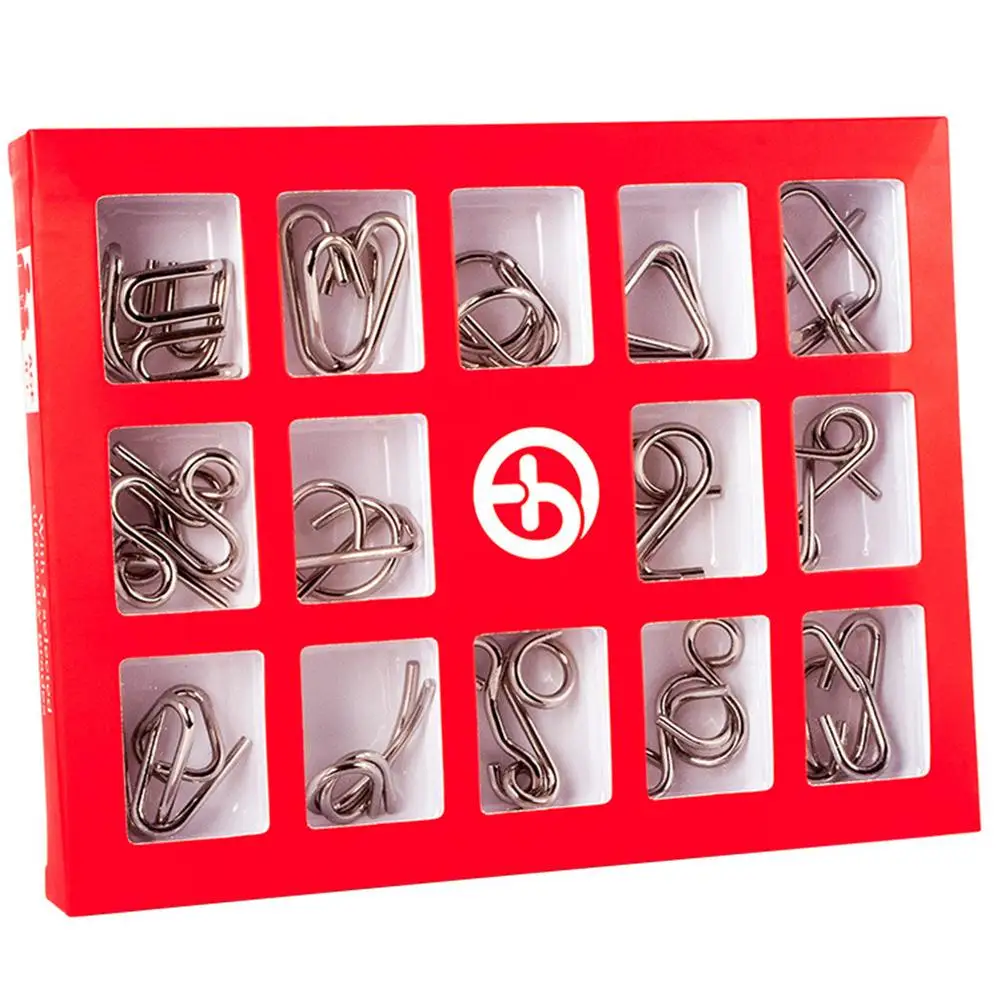 15 Pcs/Set IQ Metal Puzzle Mind Brain Teaser Magic Wire Puzzles Game Toys for Children Adults Kids
15 Pcs/Set IQ Metal Puzzle Mind Brain Teaser Magic Wire Puzzles Game Toys for Children Adults Kids