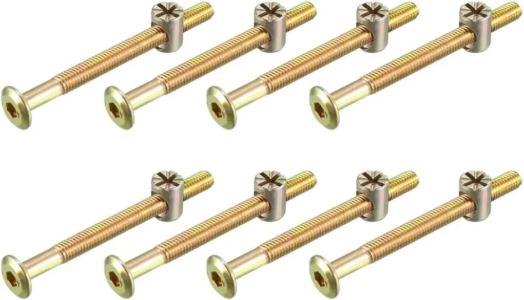 M6x70mm Furniture Bolt Nut Set Hex Socket Screw 58mm Thread Length with Barrel Nuts for Beds Headboards Chairs 8 Sets
M6x70mm Furniture Bolt Nut Set Hex Socket Screw 58mm Thread Length with Barrel Nuts for Beds Headboards Chairs 8 Sets