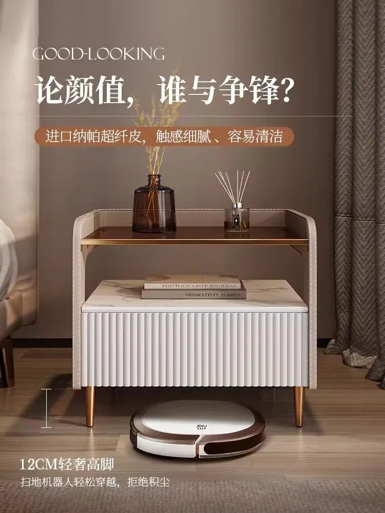 Bedside Table Simple Modern Solid Wood Light Luxury Stone Plate High-Grade Minimalist Leather Storage Cabinet Bedroom Italian
Bedside Table Simple Modern Solid Wood Light Luxury Stone Plate High-Grade Minimalist Leather Storage Cabinet Bedroom Italian