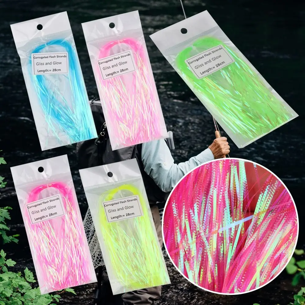 2Pcs Fishing Tool Strands Flies Tying Gliss Simulates Fish Scale Corrugated Flash Tinsel Glow 
2Pcs Fishing Tool Strands Flies Tying Gliss Simulates Fish Scale Corrugated Flash Tinsel Glow