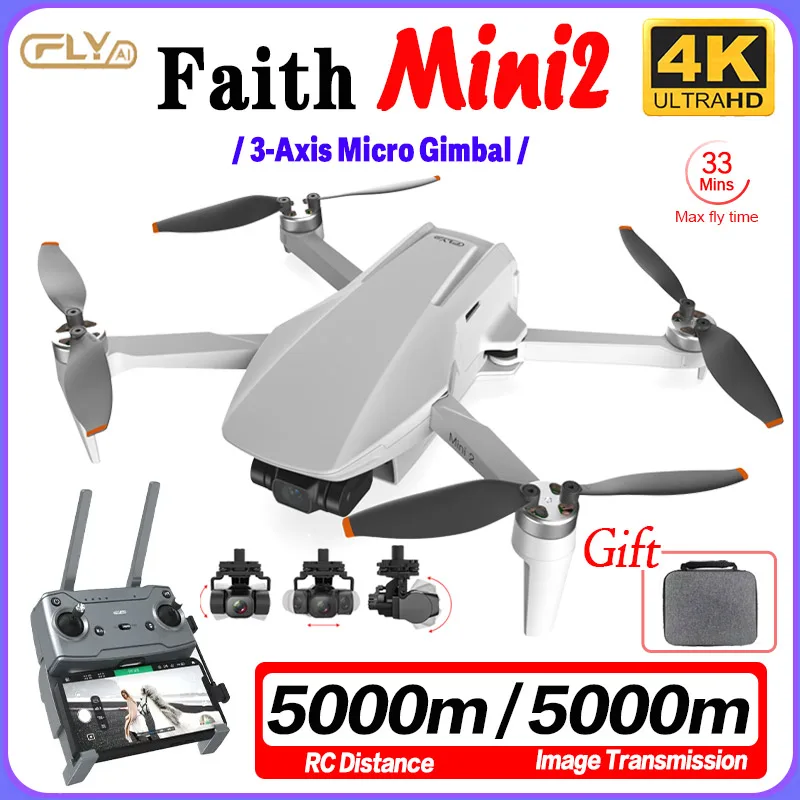 CFLY Faith Mini2 Drones 4K Professional With HD Camera GPS Dron 5G Wifi 3-Axis Gimbal 240g Foldable Brushless Motor RC Quadcopt
CFLY Faith Mini2 Drones 4K Professional With HD Camera GPS Dron 5G Wifi 3-Axis Gimbal 240g Foldable Brushless Motor RC Quadcopt