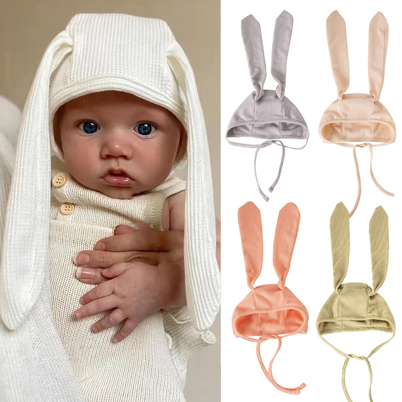 

Long Ears Baby Hat for Girls Boy Cute Bunny Newborn Beanie Waffle Infant Bonnet Toddler Kids Hats Kawaii Babies Accessories 0-2Y