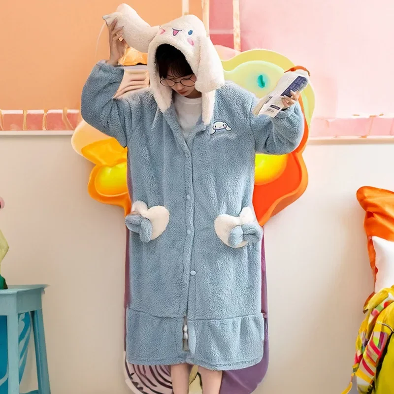 Kawaii Sanrio Kuromi Cinnamoroll My Melody Plush Loungewear Women's Pajamas Robe Hooded Cute Pajamas Plush Long Nightgown Gift
Kawaii Sanrio Kuromi Cinnamoroll My Melody Plush Loungewear Women's Pajamas Robe Hooded Cute Pajamas Plush Long Nightgown Gift
