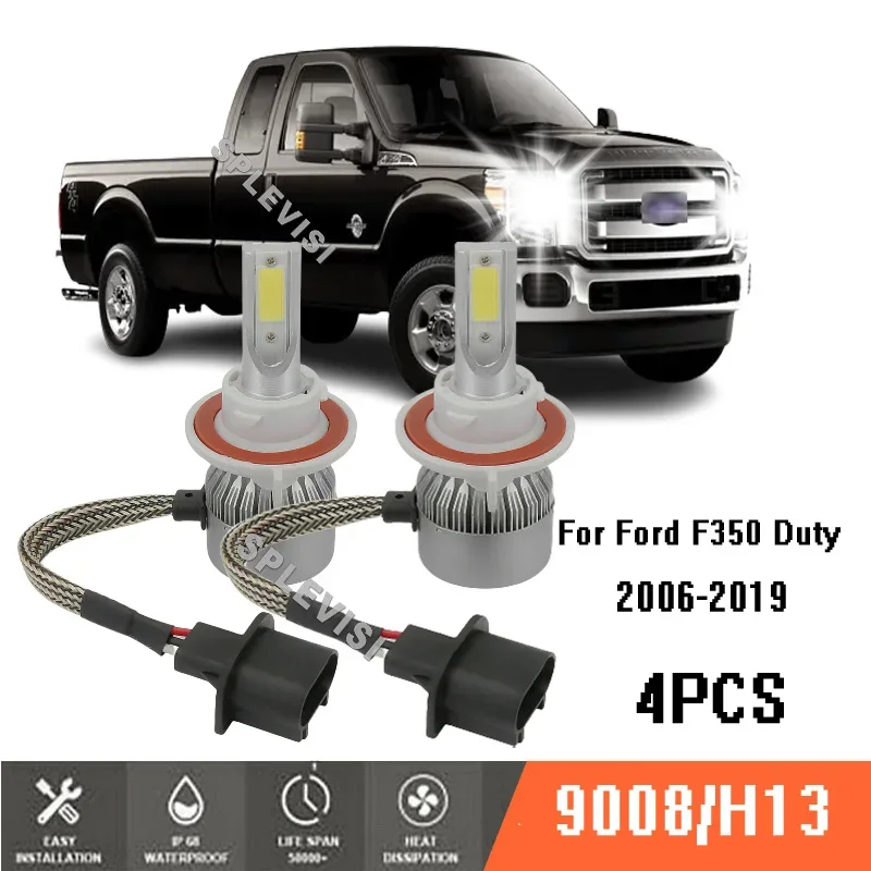 4 шт. светодиодные лампы дальнего и ближнего света для Ford F350 Duty 2006-2019 2007 2008 2009 2010 2011