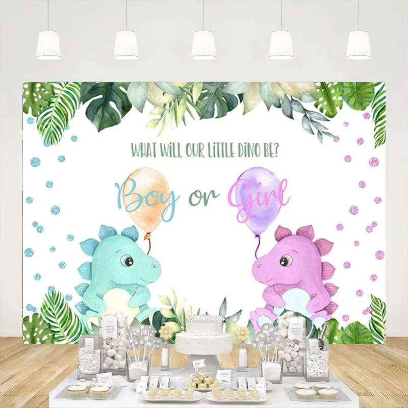 Dinosaur Gender Reveal Backdrop Boy or Girl What Will Our Little Dino Be Banner Green Pink Balloon Leaves Photography Background
Dinosaur Gender Reveal Backdrop Boy or Girl What Will Our Little Dino Be Banner Green Pink Balloon Leaves Photography Background