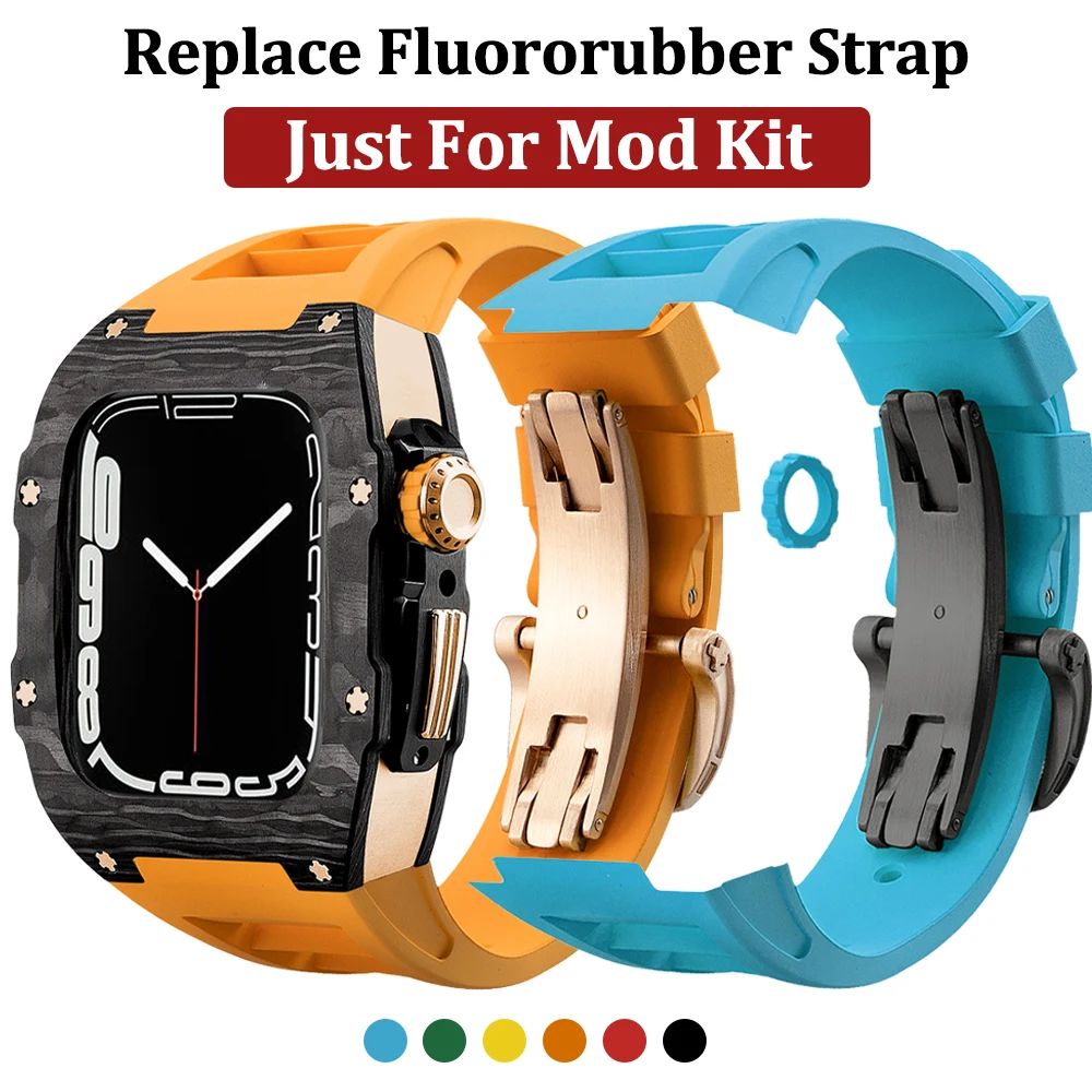 Replace Fluororubber Strap For Apple Watch Series 8 7 6 5 4 SE Diy Modification Kit For iWatch 44mm 45mm Men Sports Wristband
Replace Fluororubber Strap For Apple Watch Series 8 7 6 5 4 SE Diy Modification Kit For iWatch 44mm 45mm Men Sports Wristband