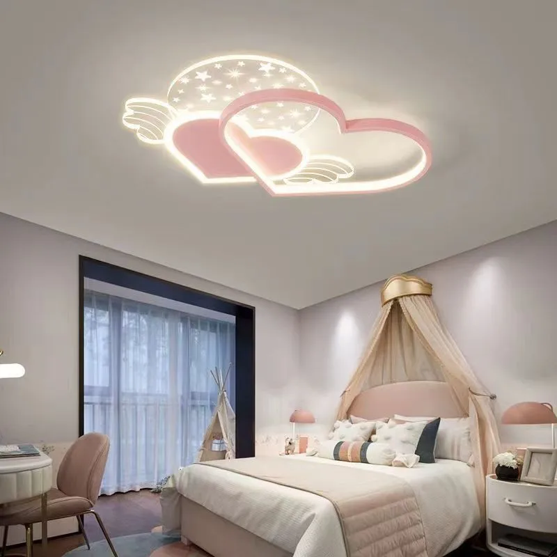 

SANDYHA Blue Red Warm Love Ceiling Lamps Remote Control Led Light for Bedroom Kitchen Living Room Nursery Home Decor Fixtures