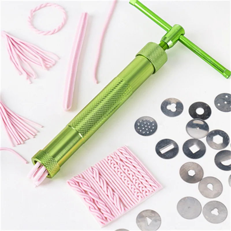 DIY Rotary Squeezer Clay Cake Sculpture Gun With 20 Tips Clay Craft Sugar Paste Extruder Fondant Cake Sculpture Mold Tool
DIY Rotary Squeezer Clay Cake Sculpture Gun With 20 Tips Clay Craft Sugar Paste Extruder Fondant Cake Sculpture Mold Tool