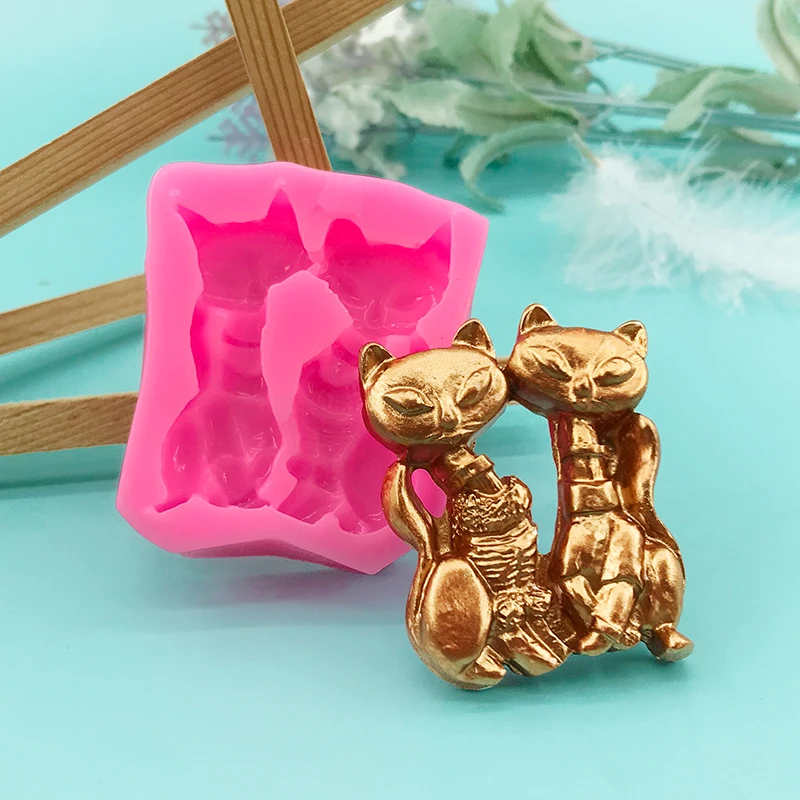 Two Fox Kitten Shaped Silicone Moulds Sugar Cake Decorative Chocolate Moulds Hand made DIY Clay Resin Art mold
Two Fox Kitten Shaped Silicone Moulds Sugar Cake Decorative Chocolate Moulds Hand made DIY Clay Resin Art mold