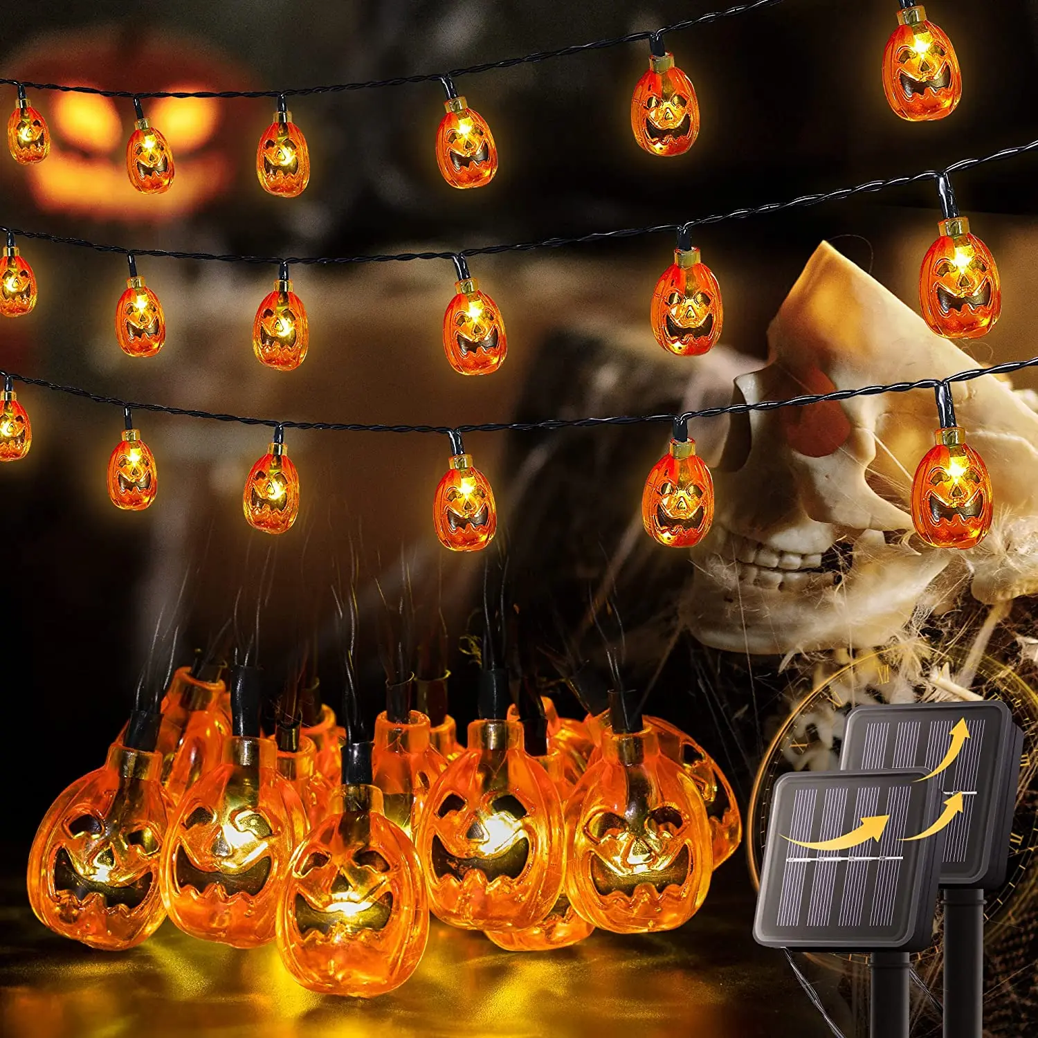 Halloween Decorations Led Solar Pumpkin String Lights 12M 100LEDs Waterproof Garland For Party/Home/Thanksgiving/Garden Decor
Halloween Decorations Led Solar Pumpkin String Lights 12M 100LEDs Waterproof Garland For Party/Home/Thanksgiving/Garden Decor