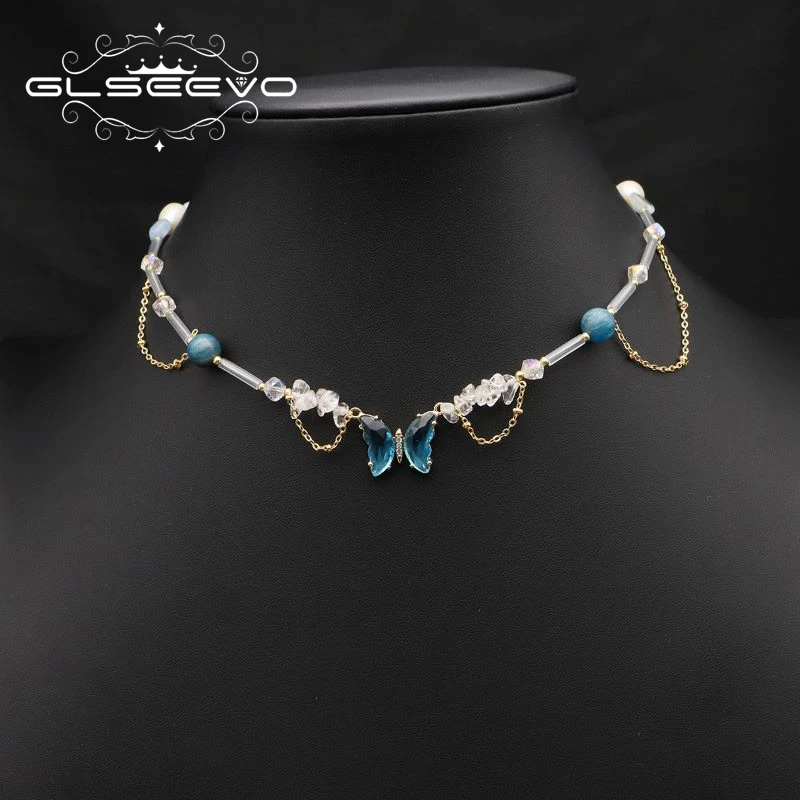 GLSEEVO Natural Freshwater Pearls Blue Butterfly Lace Tassel Women's Necklace Shining Fashion Popular Luxury Jewelry Anniversary
GLSEEVO Natural Freshwater Pearls Blue Butterfly Lace Tassel Women's Necklace Shining Fashion Popular Luxury Jewelry Anniversary