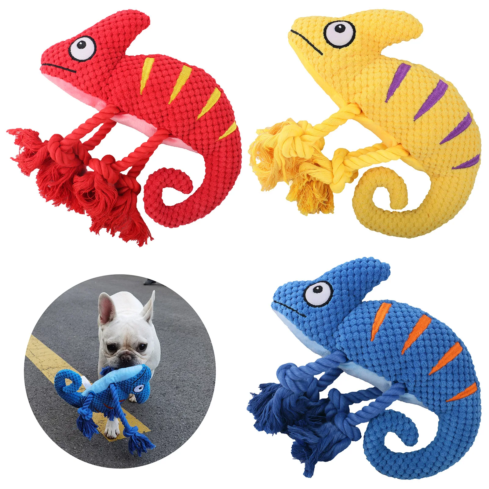 Chameleon Plush Dog Toys Squeak Pet Chew Toy For Small Medium Large Dog Toothbrush Bite-Resistant Interactive Toys For Dog
Chameleon Plush Dog Toys Squeak Pet Chew Toy For Small Medium Large Dog Toothbrush Bite-Resistant Interactive Toys For Dog