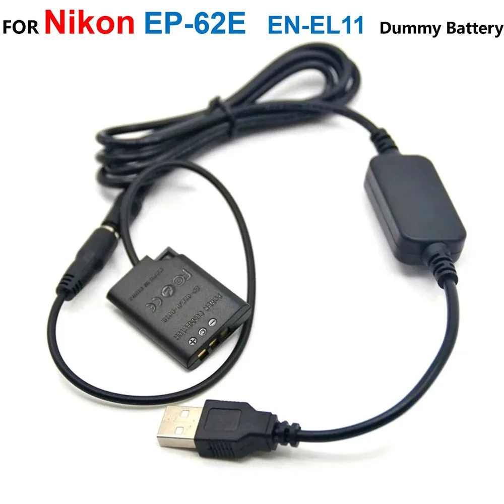 EP-62E Coupler EN-EL11 Dummy Battery+Power Bank Charger Adapter 5V USB Cable For Nikon S550 S560 S600 Pentax M50 M60 V20 W60 W80
EP-62E Coupler EN-EL11 Dummy Battery+Power Bank Charger Adapter 5V USB Cable For Nikon S550 S560 S600 Pentax M50 M60 V20 W60 W80
