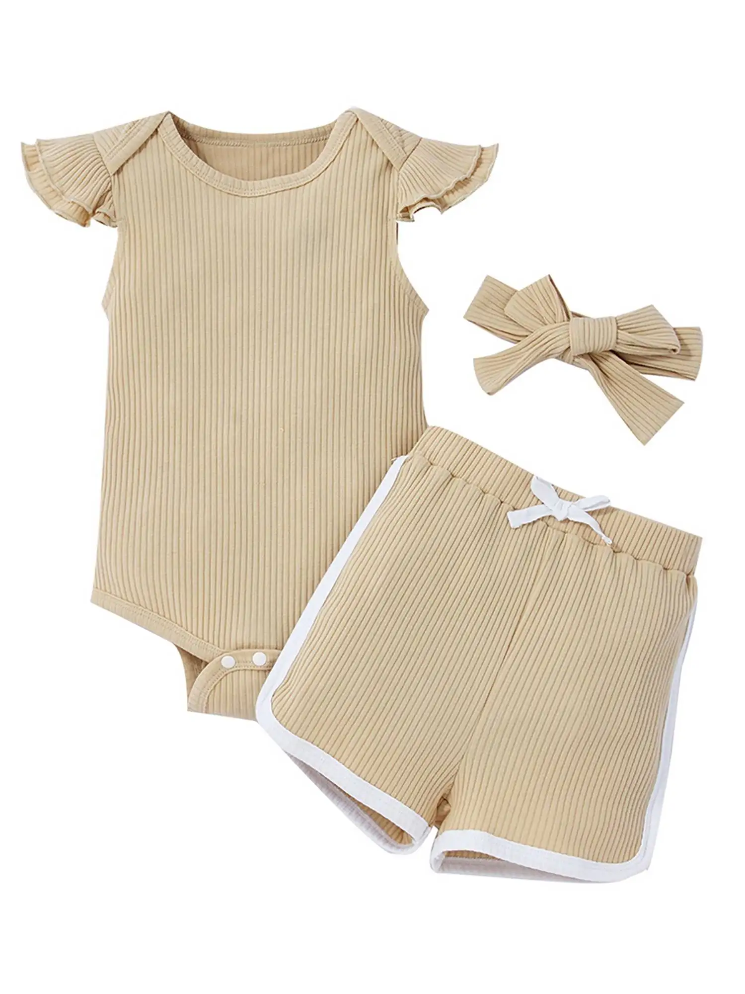 Newborn Infant Baby Girls 3Pcs Clothing Sets Ruffled Short Sleeve Cotton Bodysuit Shorts Headband Summer Casual Outfits 2022
Newborn Infant Baby Girls 3Pcs Clothing Sets Ruffled Short Sleeve Cotton Bodysuit Shorts Headband Summer Casual Outfits 2022