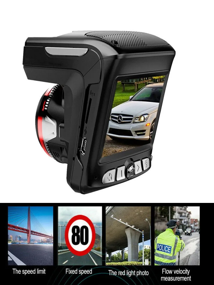 

Car DVR Camera Radar Detector with Full HD 1080P Recorder Tachograph Traffic Warning Device Radar For Car