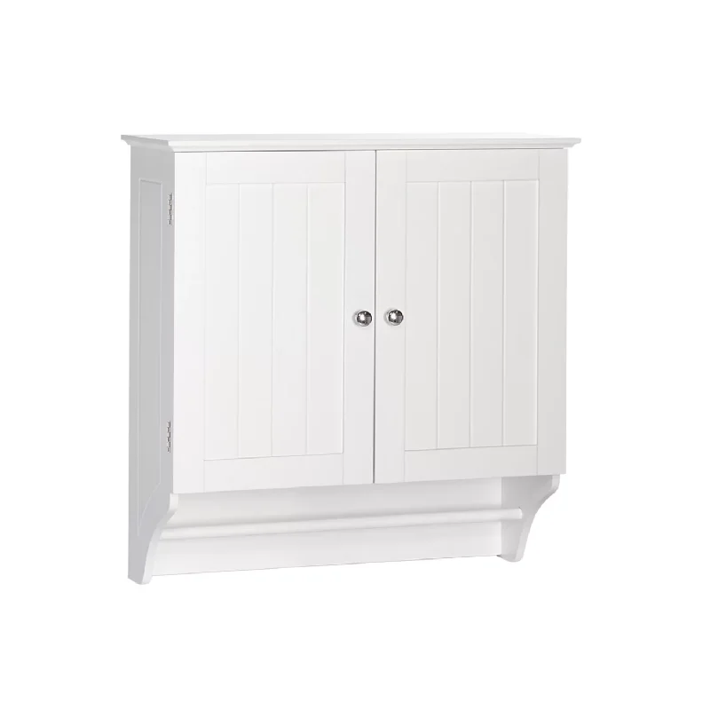

Ashland Collection 2 Door Wall Mounted Storage Cabinet with Towel Bar, White