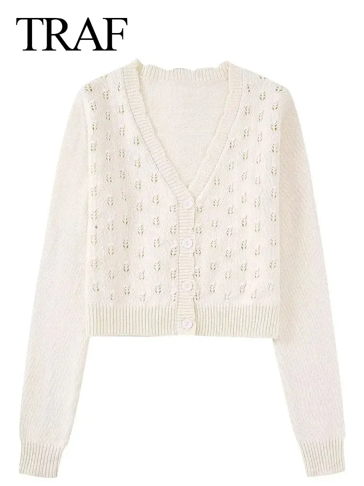 Свитер женский трикотажный однотонный с V-образным вырезом 
Свитер женский трикотажный однотонный с V-образным вырезом