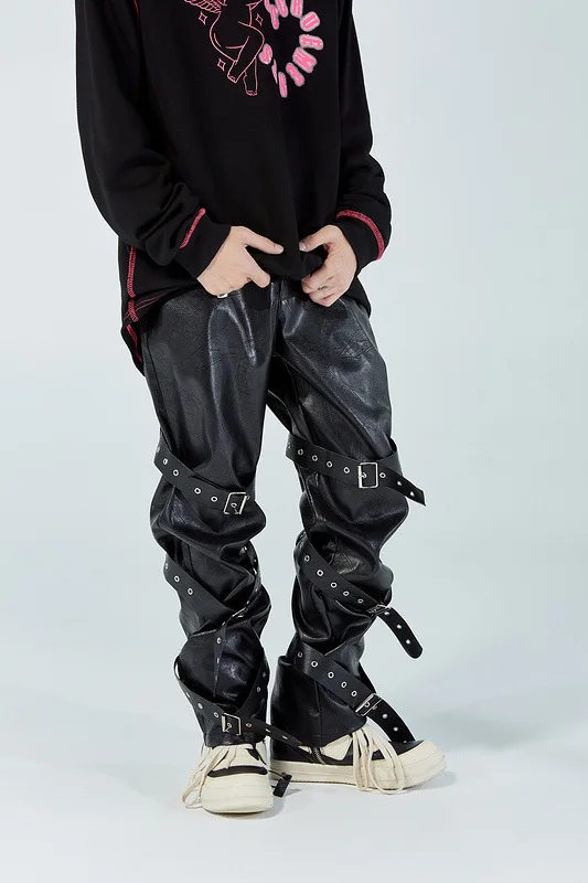 High Street PU Leather Pants Men Hip Hop Streetwear Loose Casual Trousers Mens Black Vintage Punk Oversized Straight Pant Jogger
High Street PU Leather Pants Men Hip Hop Streetwear Loose Casual Trousers Mens Black Vintage Punk Oversized Straight Pant Jogger