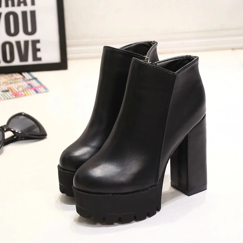 Fashion New Women's Side Zipper Ankle Boots Platform Thick High Heel Ladies Boots Winter Woman Shoes Black Boot
Fashion New Women's Side Zipper Ankle Boots Platform Thick High Heel Ladies Boots Winter Woman Shoes Black Boot
