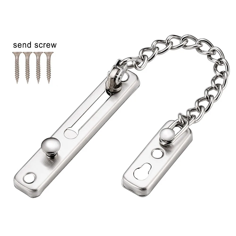 Door Chain Lock Stainless Steel Security Chain Guard Pin Door Latch Anti Theft Press Heavy Duty Latch Screw Hardware Accessories
Door Chain Lock Stainless Steel Security Chain Guard Pin Door Latch Anti Theft Press Heavy Duty Latch Screw Hardware Accessories