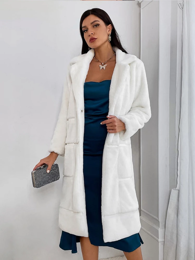 FTLZZ New Autumn Winter Faux Fur Long Jacket Women Fashion Lapel Single Button White Coat Casual Thick Warm Faux Fur Outwear
FTLZZ New Autumn Winter Faux Fur Long Jacket Women Fashion Lapel Single Button White Coat Casual Thick Warm Faux Fur Outwear