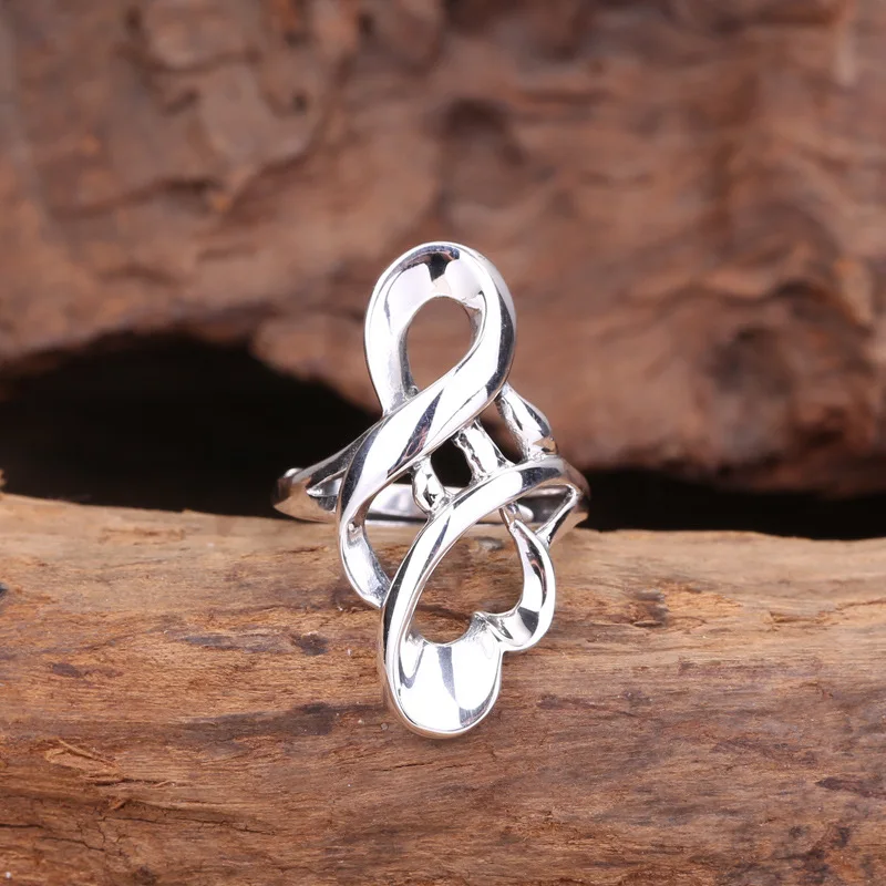 Real Pure S925 Sterling Silver Ring Men Women Gift Width 30mm Irregular Twist Flower Band Ring 4-5g Adjustable
Real Pure S925 Sterling Silver Ring Men Women Gift Width 30mm Irregular Twist Flower Band Ring 4-5g Adjustable